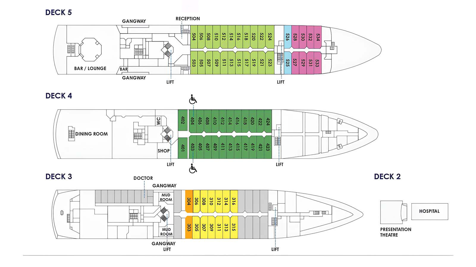 百夫長旅行社_南極洲_亞南極_羅斯海_探索號平面圖2